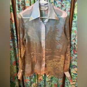 vintage sheer picture shirt